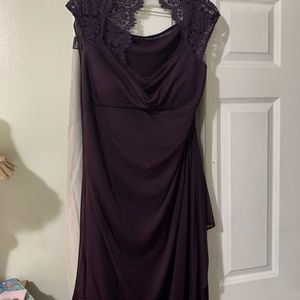 Burgundy Formal Dress with scarf